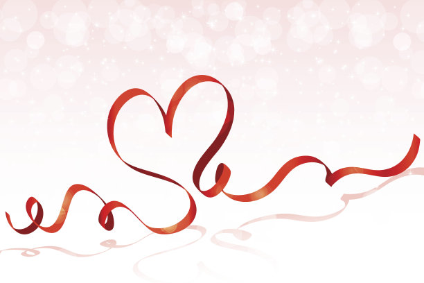 红丝带心背景素材图片