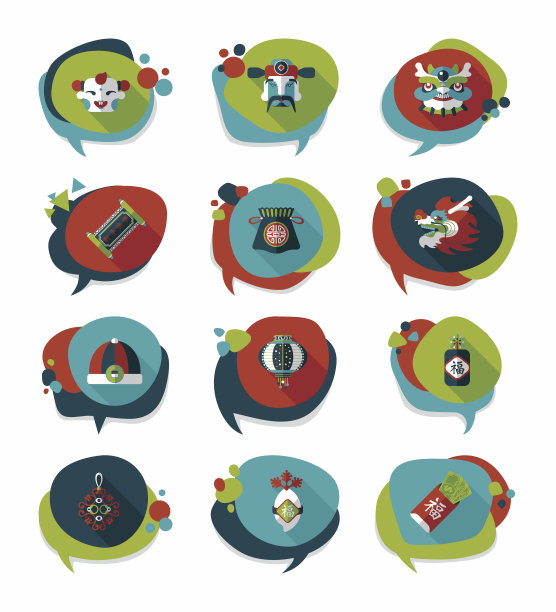 春节泡语平横幅设计平背景图片下载