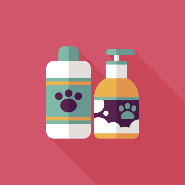 宠物洗发水的图标长阴影，eps10图片下载