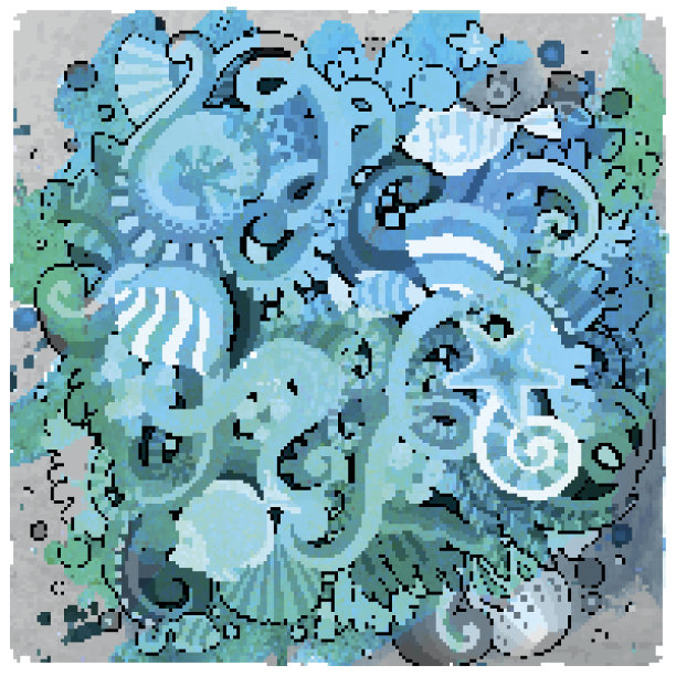 卡通水下生活插图图片下载