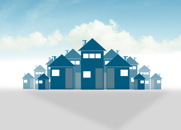 城市背景由不同的建筑构成图片下载