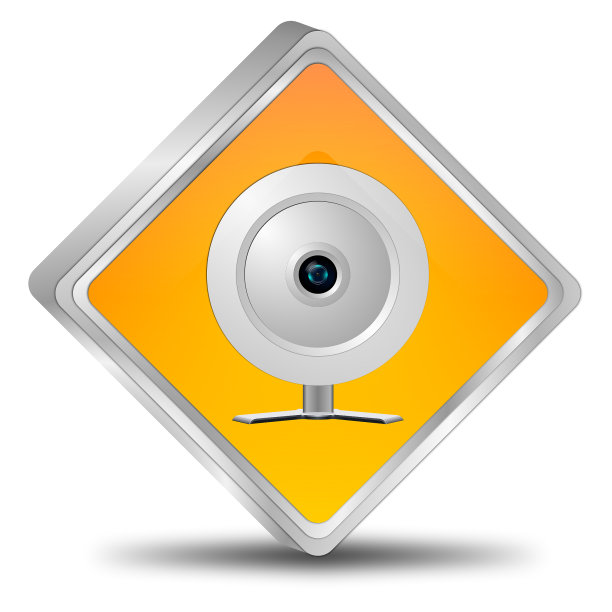 按钮与摄像头- 3D插图图片下载