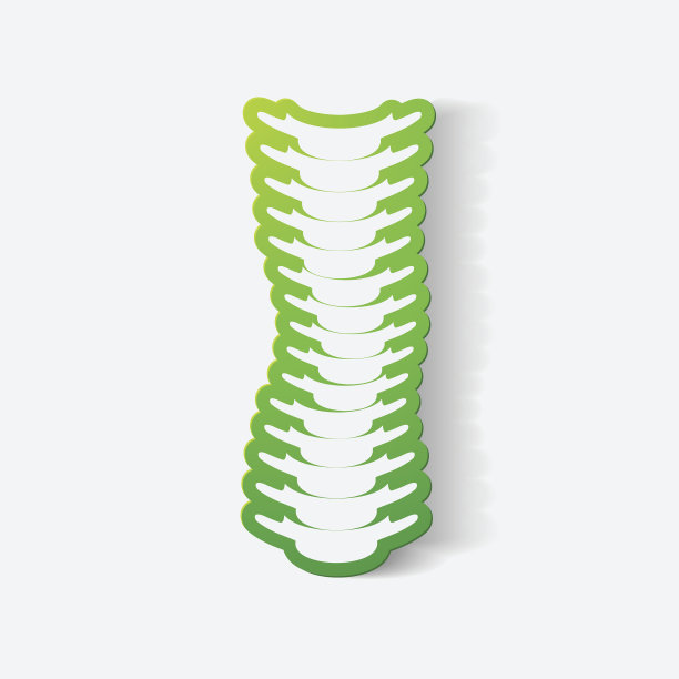 带回形针的贴纸:脊柱向右弯曲图片下载