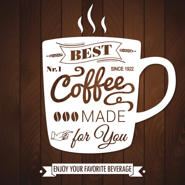 深色木质背景的复古咖啡海报图片下载