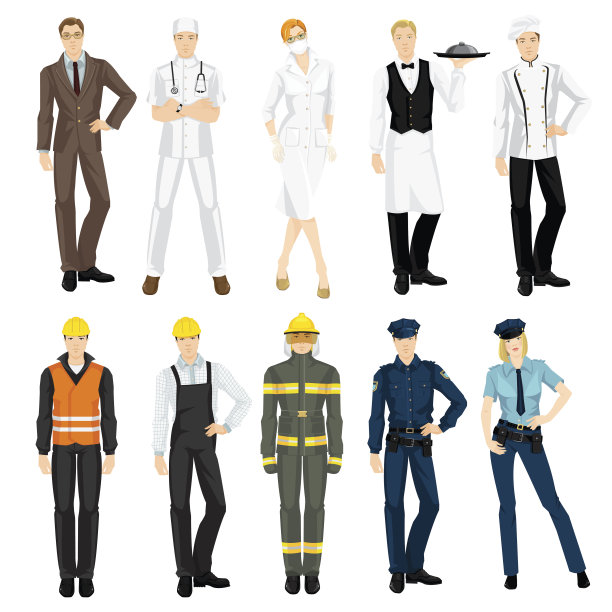 一套身着制服的专业人士图片下载