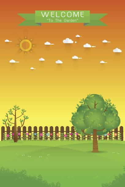 夏天的花园景观图片下载