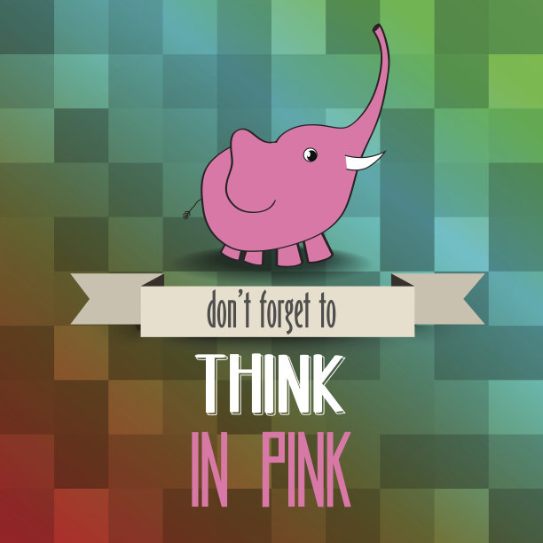 海报，粉红色的大象和信息图片下载