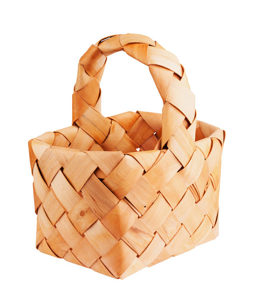 柳条篮子孤立图片下载