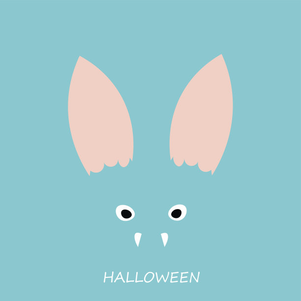 把蝙蝠的脸盖在蓝色上图片下载