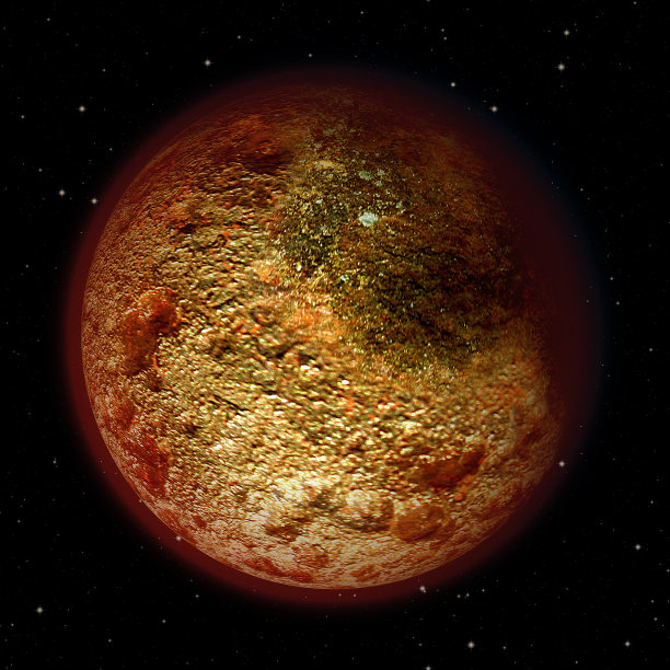抽象的火山行星与红色烧石结构图片下载