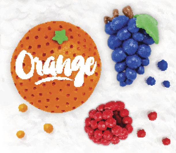 橡皮泥水果桔子图片下载