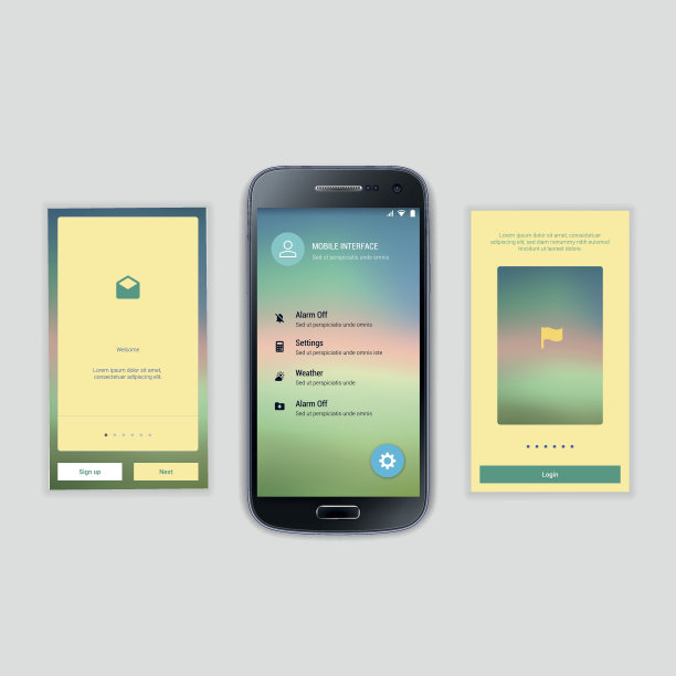 手机屏幕用户界面工具包。现代用户界面UX, UI图片下载