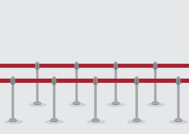 伸缩带队列支柱矢量图图片下载