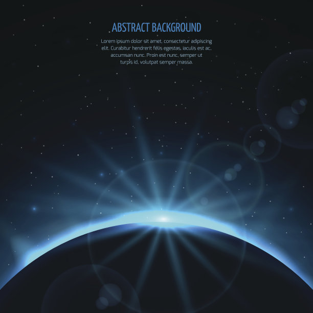 抽象向量空间奇妙的背景与行星和冉冉升起的星星图片下载