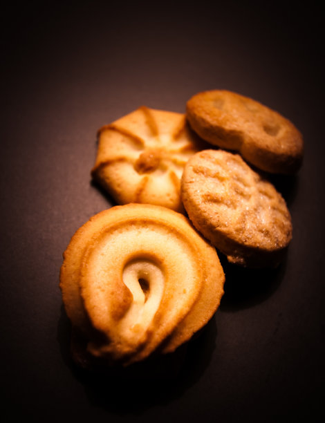 不同种类的黄油饼干图片下载