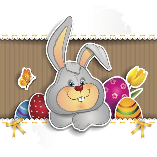 兔子在纸板图片下载