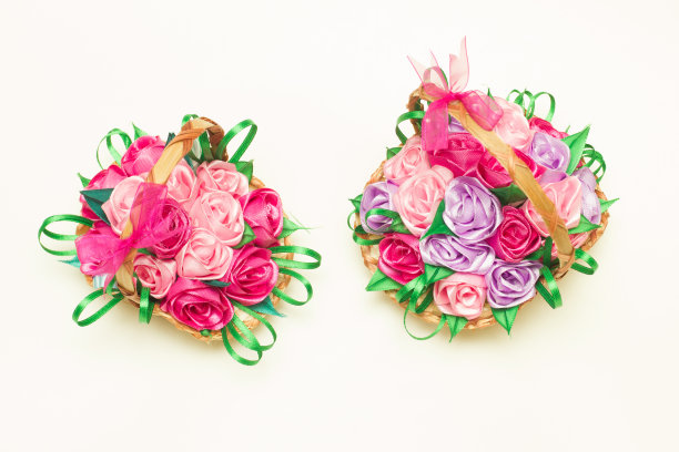 两篮丝带手工花图片下载