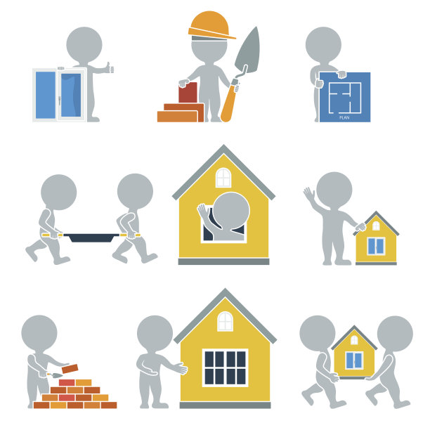 扁平人-建筑图片下载