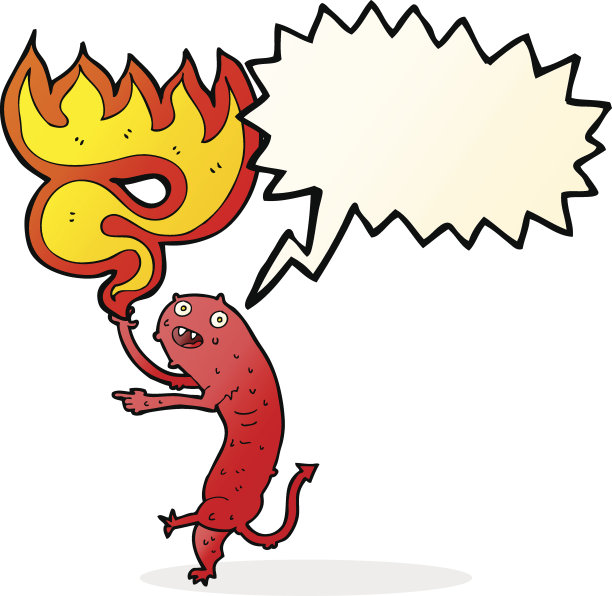 卡通恶心的小怪物与讲话气泡图片下载