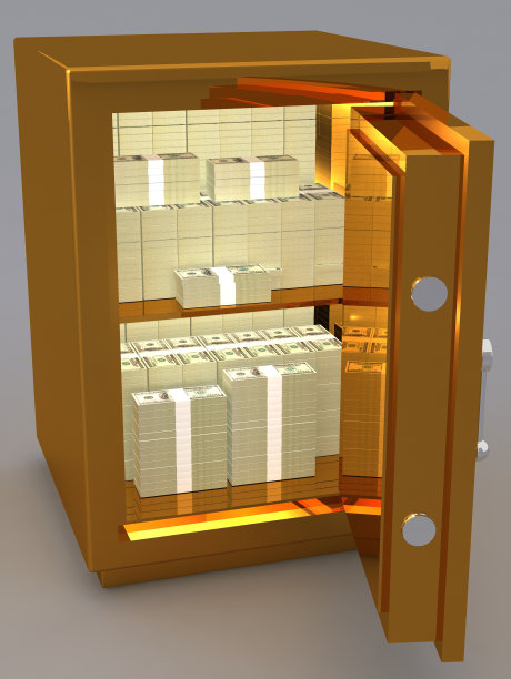 安全与美元3D插图图片下载