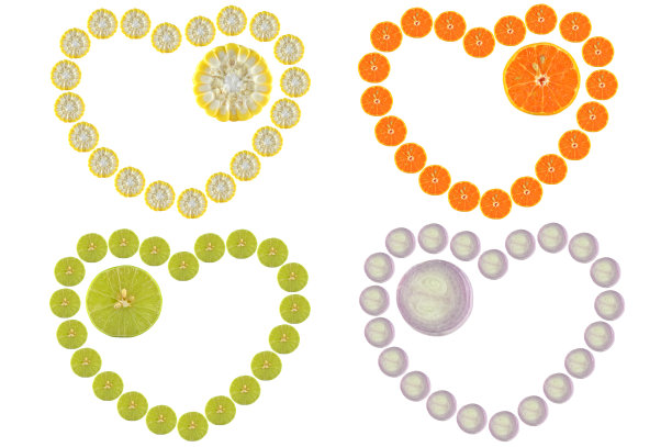 水果和蔬菜心形图片下载