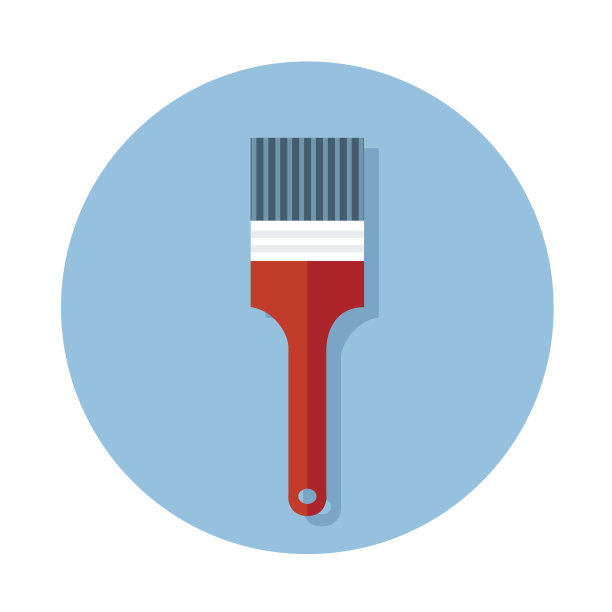 使用油漆刷的平面图标图片下载