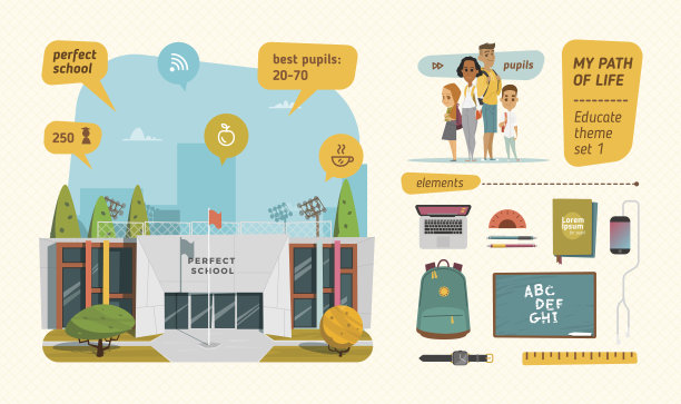 带有元素的学校集合图片下载