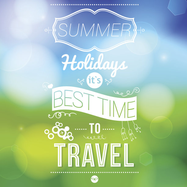 模糊效果的暑假海报图片下载