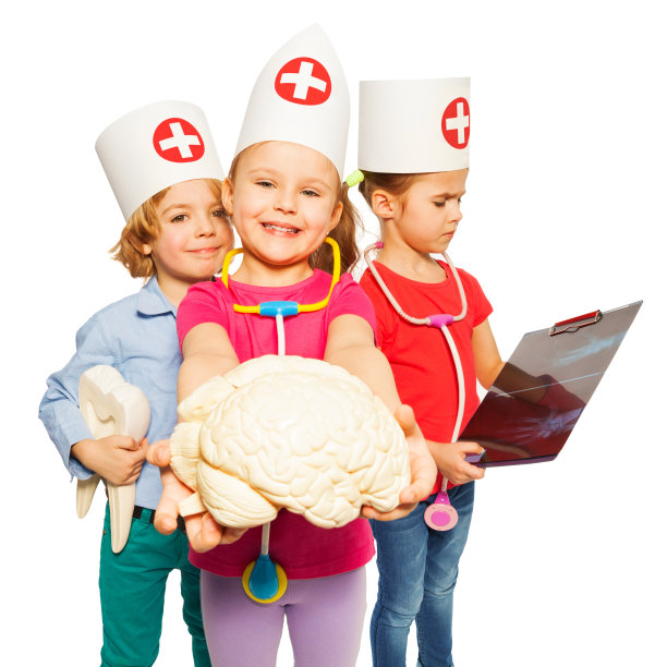 医生有x光片，假牙和大脑模型图片下载