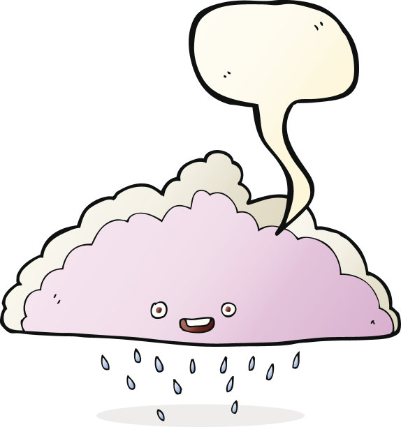 卡通雨云与语音泡泡图片下载