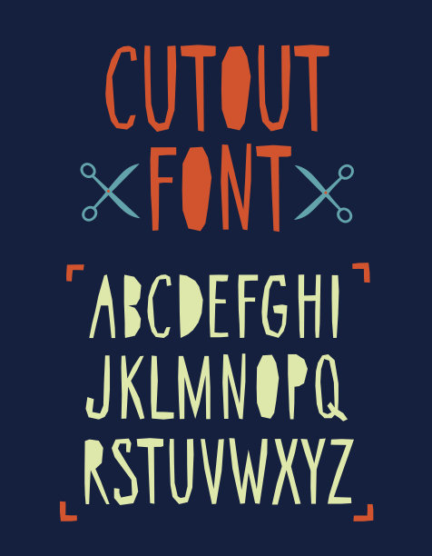 剪纸矢量字体图片下载