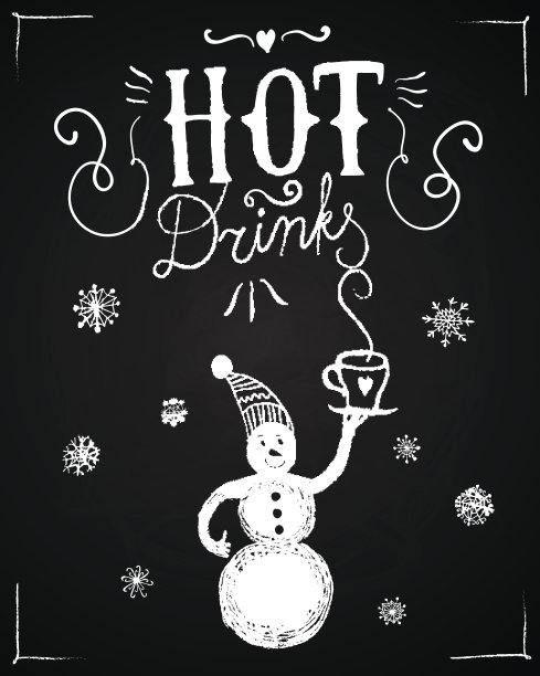 复古海报与书法和卡通snomnan在blackboa图片下载