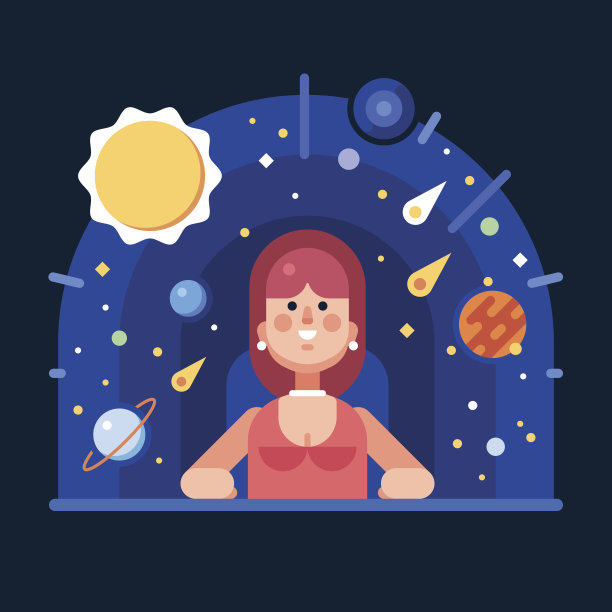 天文馆的女孩素材图片