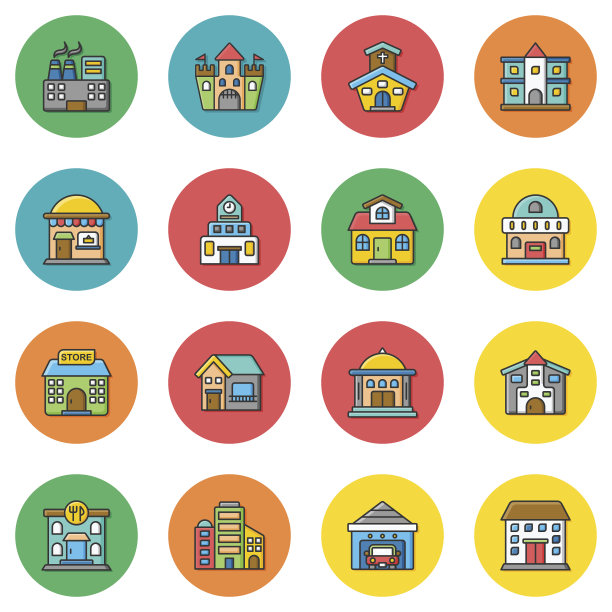 商业和金融图标集图片下载