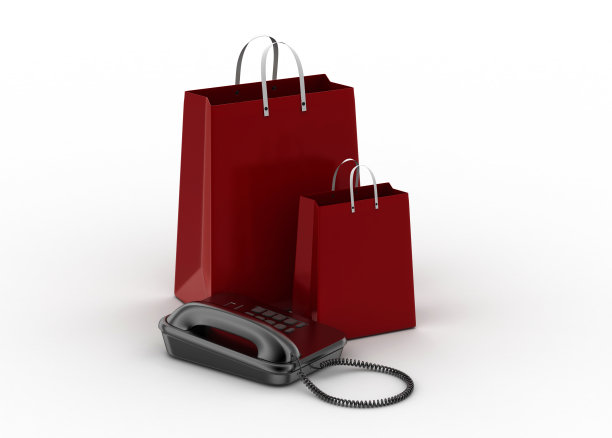 装有电话的购物袋图片下载