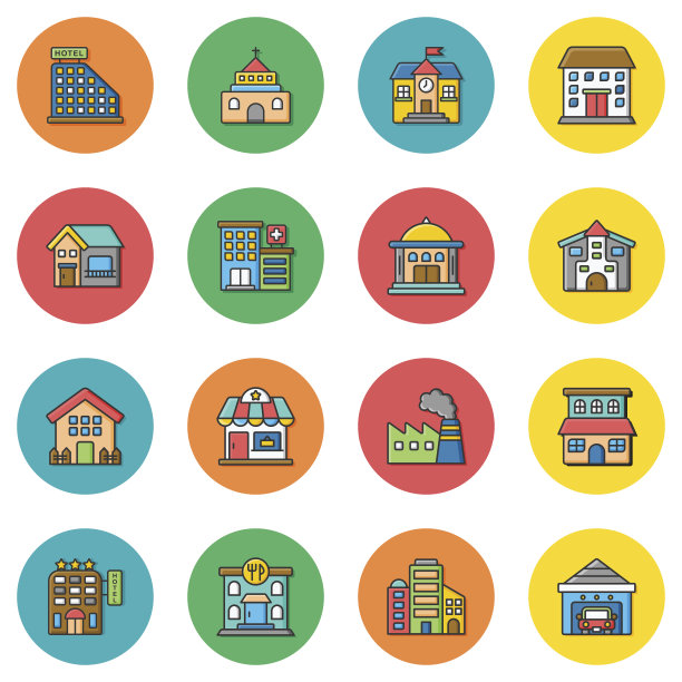 商业和金融图标集图片下载