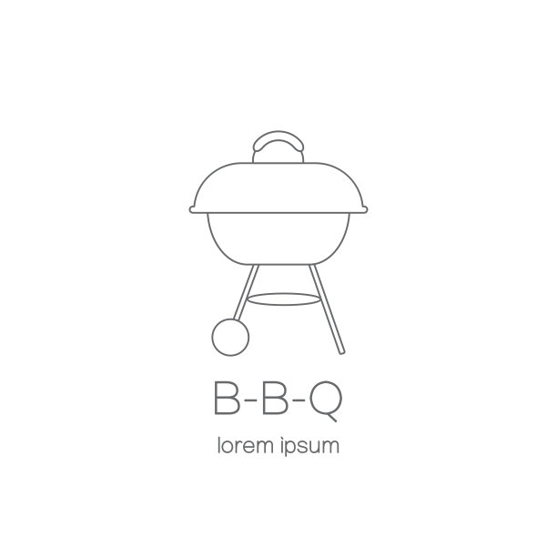 烧烤标识设计模板。图片下载