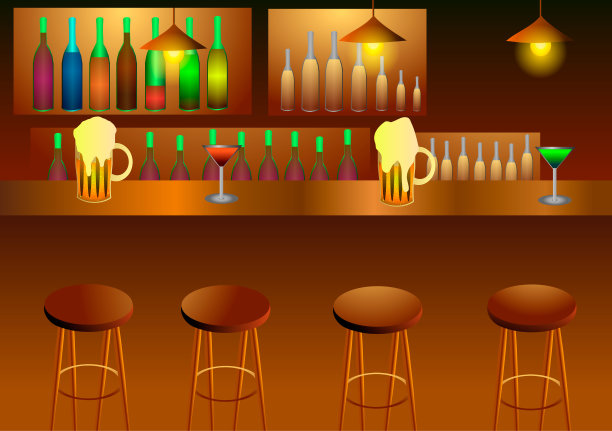 室内的酒吧。饮料。图片下载