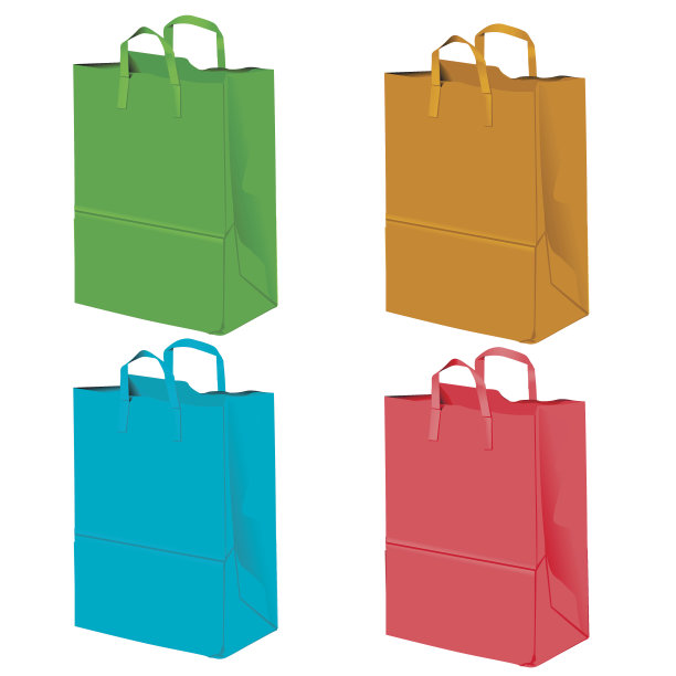 白色背景的礼品袋图片下载