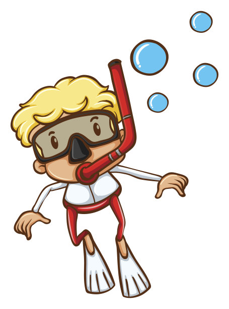 小男孩浮潜图片下载