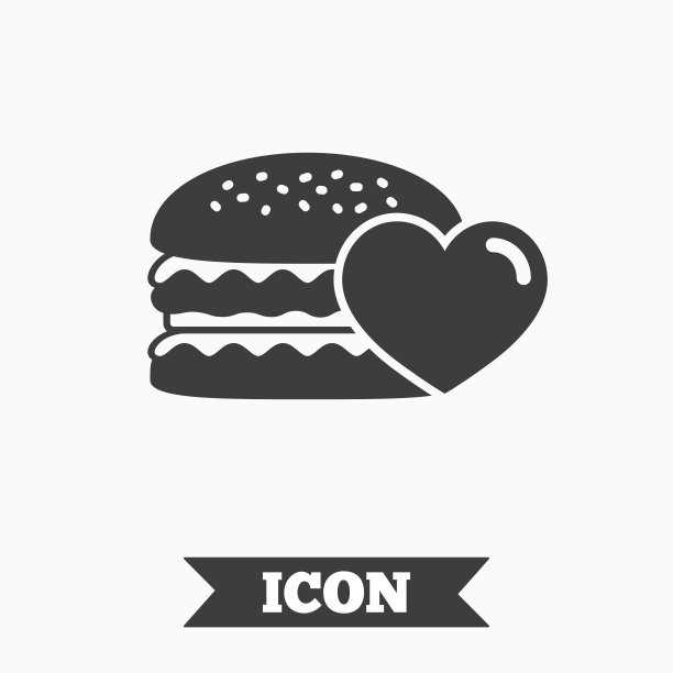 汉堡图标。汉堡食品的象征。图片下载