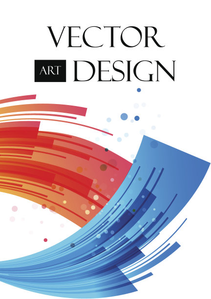 抽象背景，红色和蓝色的弧形元素图片下载