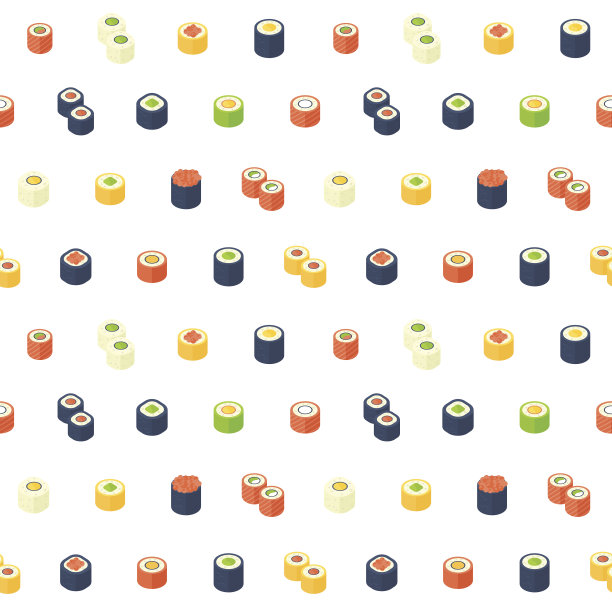 平面等距寿司无缝模式图片下载