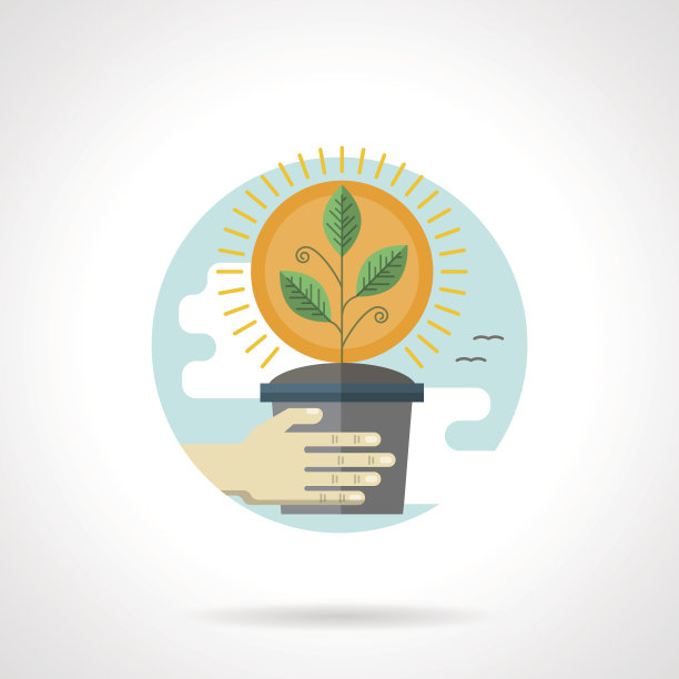 绿芽详细平面颜色矢量图标图片下载