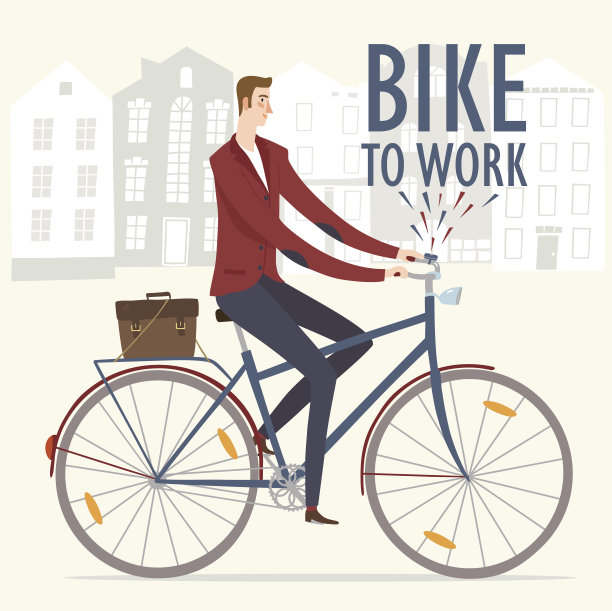 自行车工作矢量插图图片下载