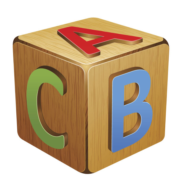 有字母A,B,C的木方图片下载