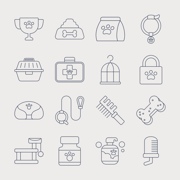 宠物线图标集图片下载