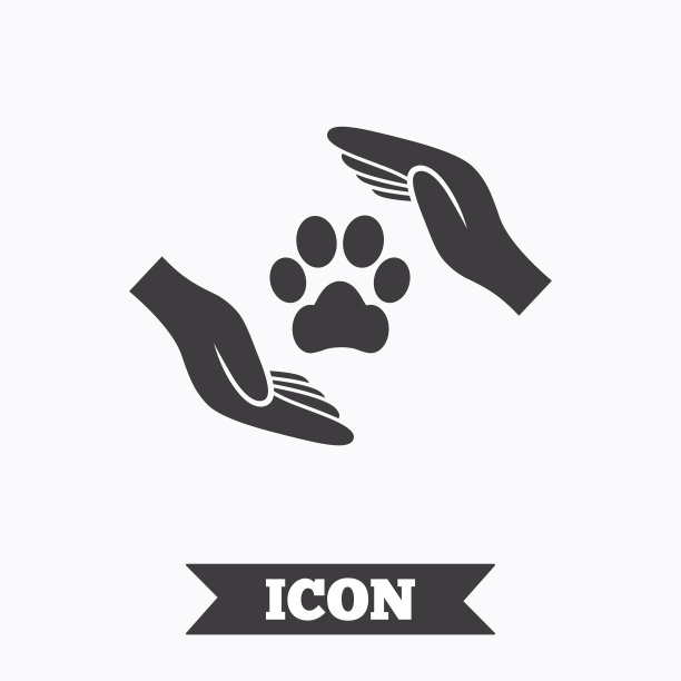 保护动物标志图标。的手。图片下载