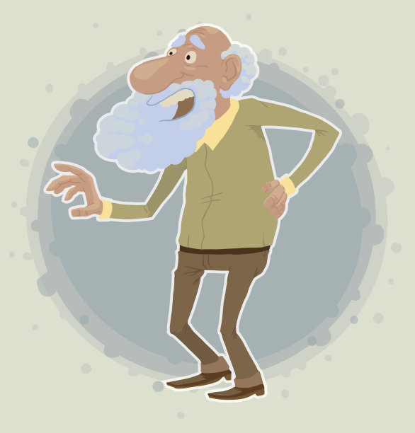 背部疼痛的老人图片下载