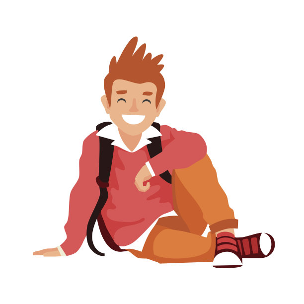 一个背着背包的有趣男孩图片下载